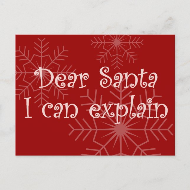 Dear Santa I can explain Holiday Postcard (Front)