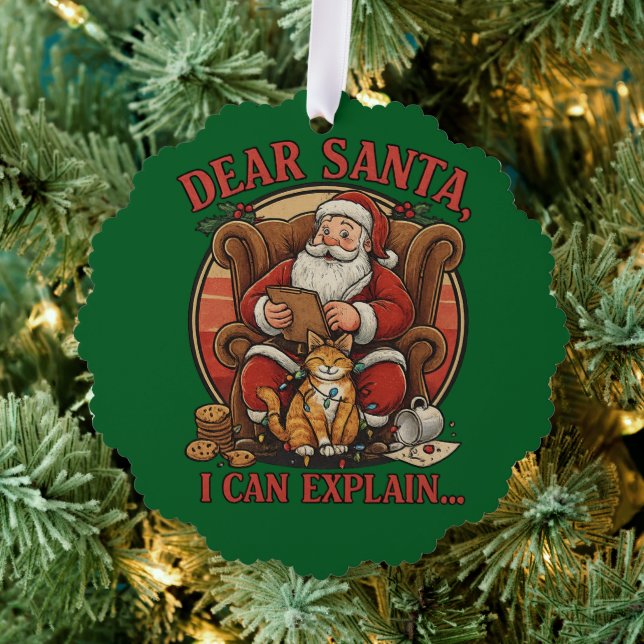 Dear Santa I Can Explain Paper Ornament Card (Insitu (Tree))