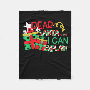 Dear Santa I Can Explain Shirt Christmas Quote Fleece Blanket