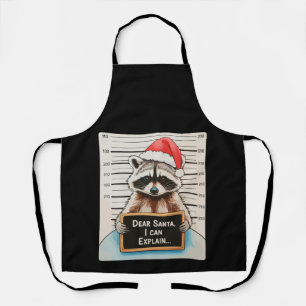 Dear Santa I Can Explain Xmas Christmas Raccoon Apron