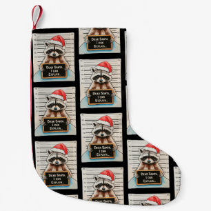 Dear Santa I Can Explain Xmas Christmas Raccoon Small Christmas Stocking