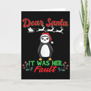 Dear Santa It Was Her Fault Siblings Matching Xmas Card