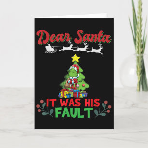 Dear Santa It Was His Fault Siblings Matching Xmas Card