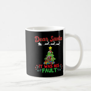 Dear Santa It Was His Fault Siblings Matching Xmas Coffee Mug