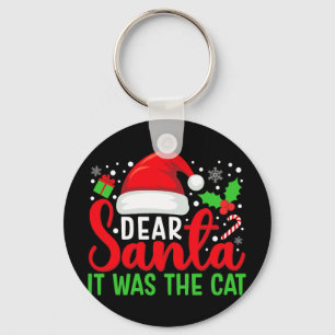 Dear Santa It Was The Cat Matching Family Christma Keychain