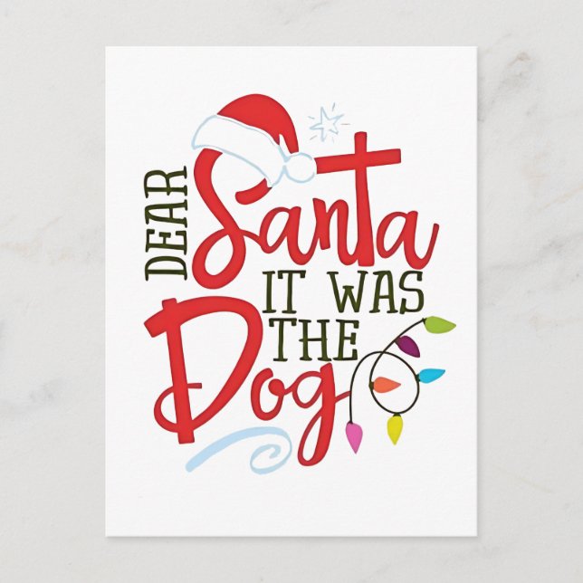 Dear Santa It Was The Dog Funny  Invitation Postcard (Front)