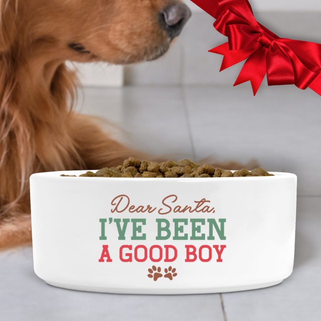 Dear Santa I've Been a Good Boy Dog Bowl (Creator Uploaded)
