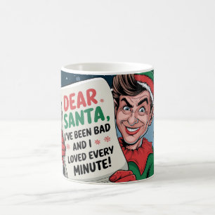 Dear Santa, I've Been Bad Christmas Elf Fun Design Coffee Mug
