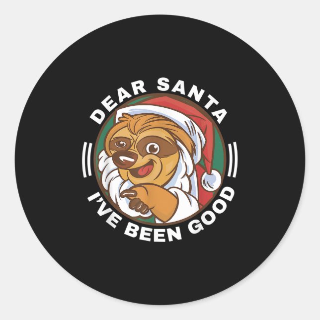 Dear Santa I've Been Good Quote Klaus Raccoon  Classic Round Sticker (Front)