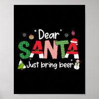 Dear Santa Just Bring Beer Christmas Pjs Family Ma