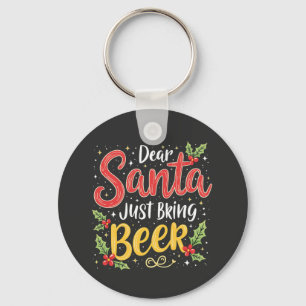 Dear Santa, Just Bring Beer Santa Clause Keychain