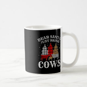 Dear Santa Just Bring Cows Christmas Buffalo Plaid Coffee Mug
