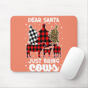Dear Santa Just Bring Cows Christmas Buffalo Plaid Mouse Pad