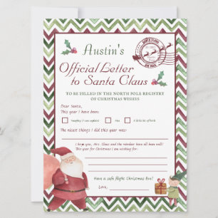 Dear Santa Kids Personalized Letter to Santa