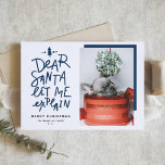 Dear Santa Let Me Explain Blue Pet Merry Christmas Holiday Card<br><div class="desc">Dear Santa let me explain! Send Christmas greetings with this fun and festive holiday photo card. It features a hand-lettered quote and simple typography. Personalize by adding a greeting, names, photo and other details. This Christmas photo card will be perfect for baby holiday cards and dog holiday cards. Available as...</div>