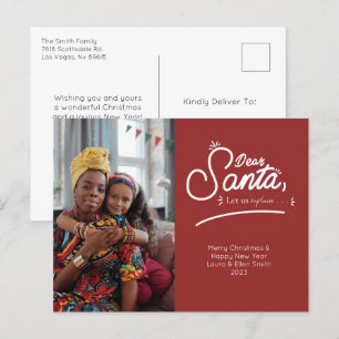 Dear Santa, Let Us Explain Photo Holiday Postcard
