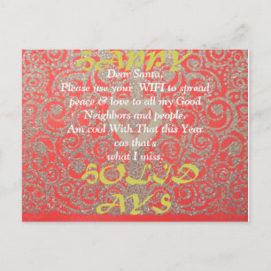 Dear Santa Letter Postcard Horizontal Template