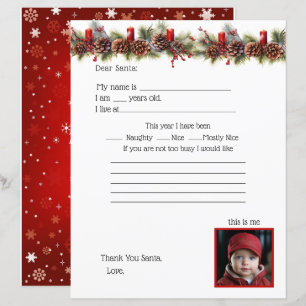Dear Santa Letter, with Childs Photo