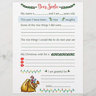 Dear Santa Letters Letterhead