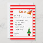 Dear Santa List Letter Funny Christmas Holiday Card<br><div class="desc">This design was created though digital art. It may be personalized in the area provided by changing the photo and/or text. Or it can be customized by choosing the click to customize further option and delete or change the colour the background, add text, change the text colour or style, or...</div>