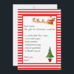 Dear Santa List Letter Funny Christmas Holiday Card<br><div class="desc">This design was created though digital art. It may be personalized in the area provided by changing the photo and/or text. Or it can be customized by choosing the click to customize further option and delete or change the colour the background, add text, change the text colour or style, or...</div>