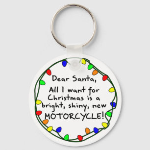 Dear Santa Motorcycle Keychain