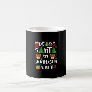 Dear Santa My Grandson Did It Christmas Coffee Mug