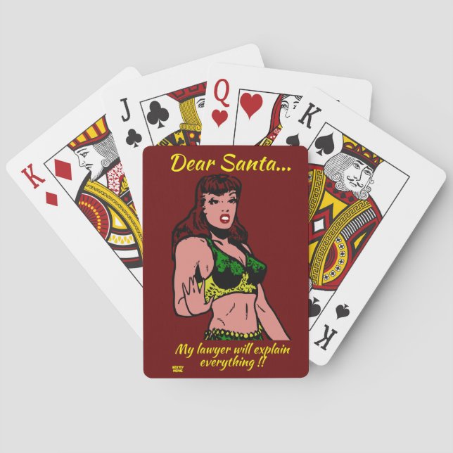 DEAR SANTA.. MY LAWYER WILL... funny christmas  Playing Cards (Back)