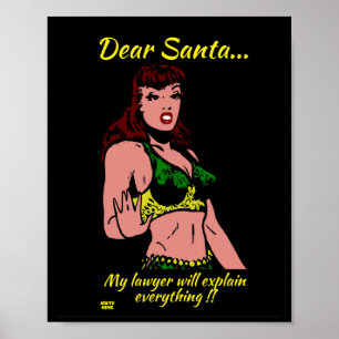 DEAR SANTA.. MY LAWYER WILL... funny christmas     Poster