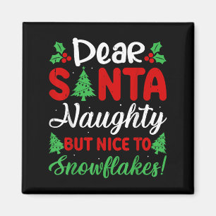 Dear Santa Naughty But Nice To Snowflakes! Funny C Magnet