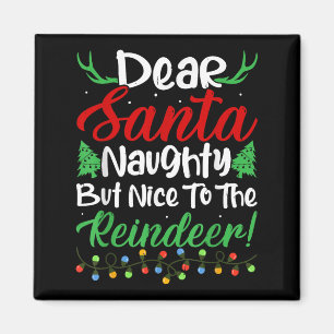 Dear Santa Naughty But Nice To The Reindeer! Funny Magnet