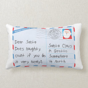 Dear Santa Naughty Done Nicely Lumbar Pillow