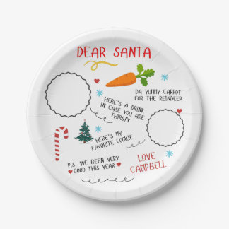 Dear Santa Paper Plate