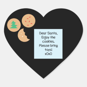 Dear Santa - Please Bring Toys Heart Sticker