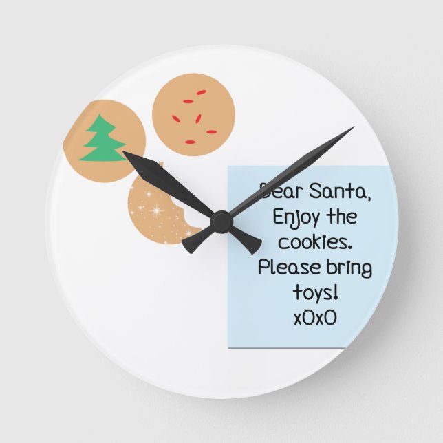 Dear Santa - Please Bring Toys Round Clock (Front)