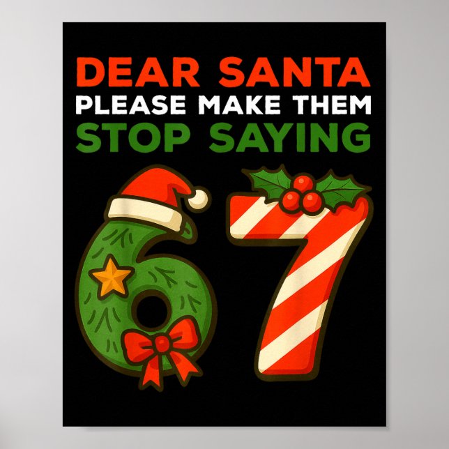 Dear Santa Please Make Them Stop Saying 67 Funny C Poster (Front)