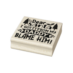 Dear Santa Quote Rubber Stamp
