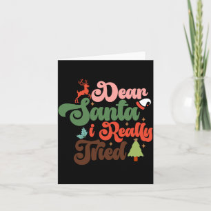 Dear Santa Retro Groovy Christmas Holidays T Shirt Card