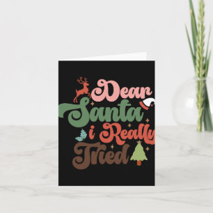 Dear Santa Retro Groovy Christmas Holidays T Shirt Card