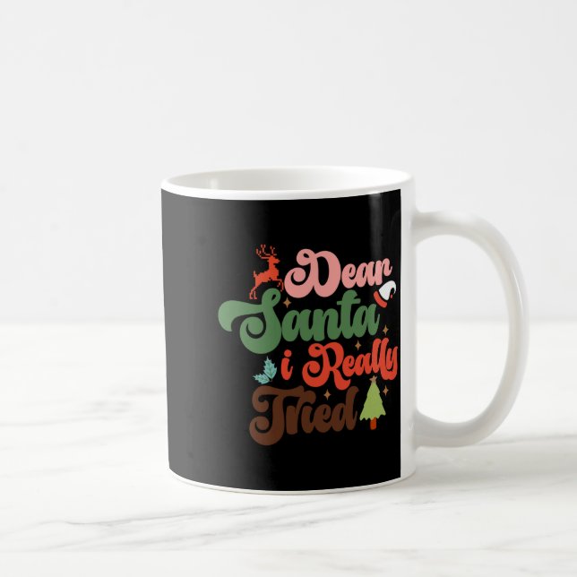Dear Santa Retro Groovy Christmas Holidays T Shirt Coffee Mug (Right)