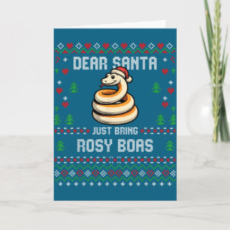 Dear Santa Rosy Boa Ugly Xmas Sweater Christmas Sn Card