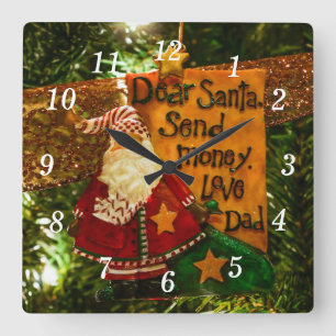 Dear Santa Send Money Wall Clock