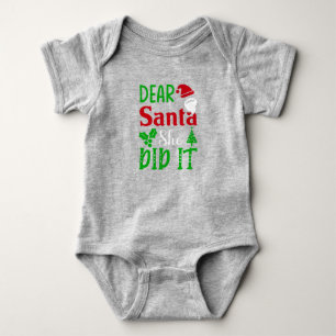 'Dear Santa, She Did It' Baby Holiday Infant Bodysuit