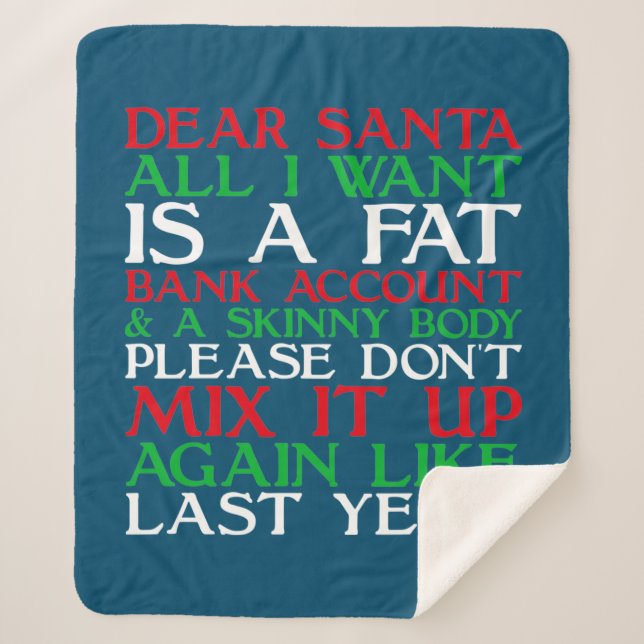 Dear Santa Sherpa Blanket (Front)