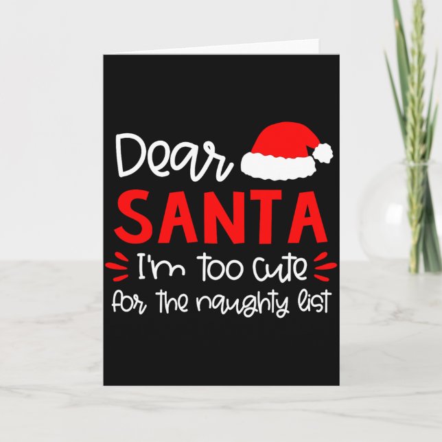 Dear Santa Shirt Funny Matching Family Christmas P Card (Front)