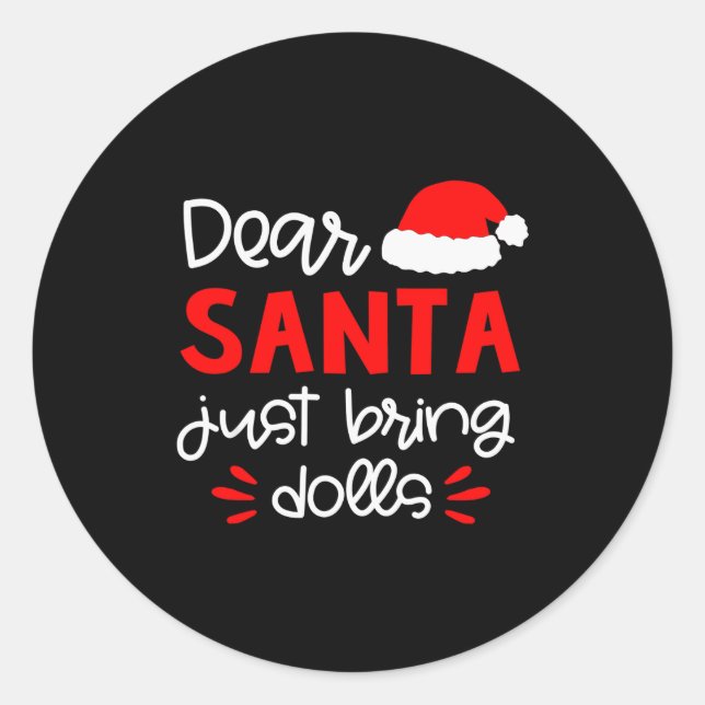 Dear Santa Shirt Funny Matching Family Christmas P Classic Round Sticker (Front)