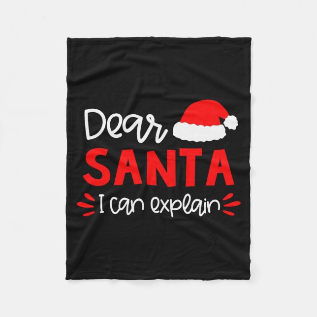 Dear Santa Shirt Funny Matching Family Christmas P Fleece Blanket (Front)