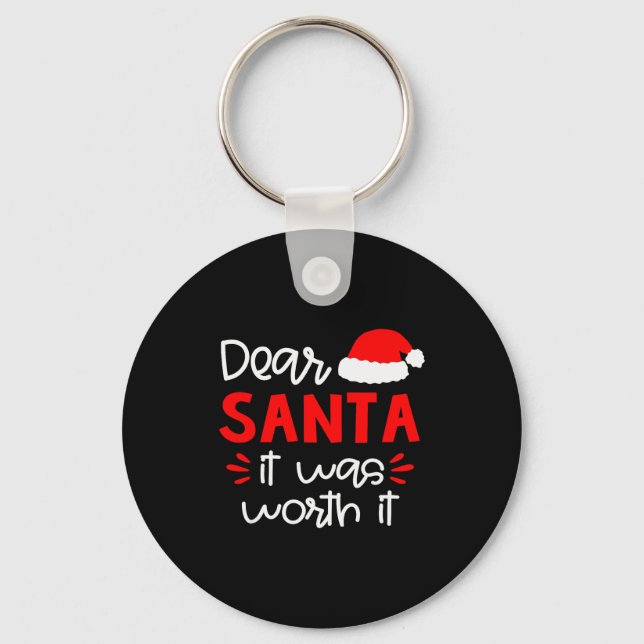 Dear Santa Shirt Funny Matching Family Christmas P Keychain (Front)