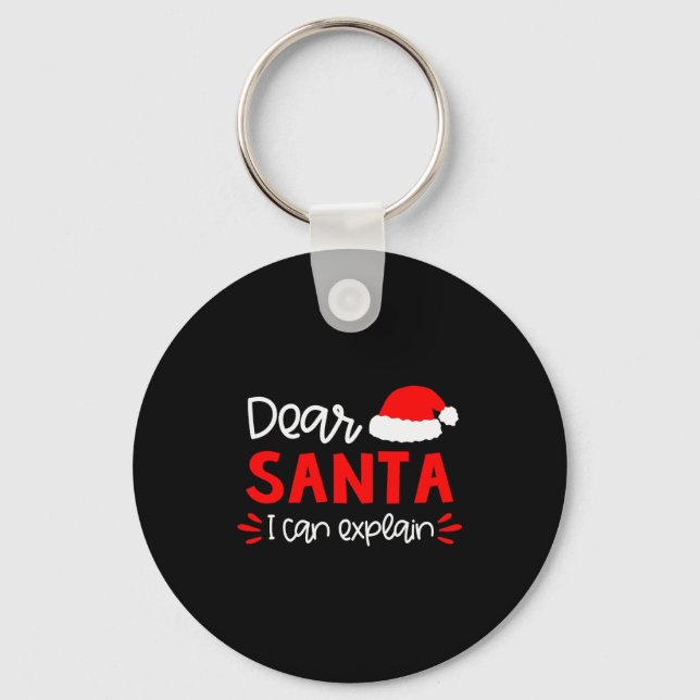Dear Santa Shirt Funny Matching Family Christmas P Keychain (Front)