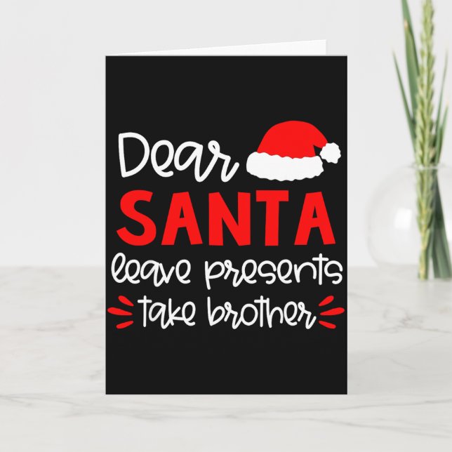 Dear Santa Shirt Siblings Matching Family Christma Card (Front)